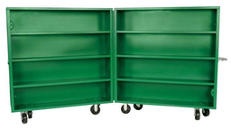 Product image for Greenlee 5860 60.4 cu.ft Bi-Fold Storage Cabinet, 16ga Steel, Reinforced Steel Shelves, 58"H x 59"W x 15D"