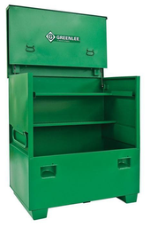 Product image for Greenlee 4848 40 cu.ft Flat Top Jobsite Storage Box w/ Work Surface, 16ga Steel, 48"H x 48"W x 30"D, Double-Hinged Cover