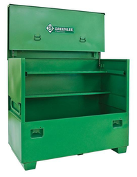 Product image for Greenlee 4860 50 cu.ft Flat Top Jobsite Storage Box w/ Work Surface, 16ga Steel, 48"H x 59"W x 30"D, Double-Hinged Cover