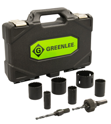 Greenlee 830 Electrician's Bi-Metal Hole Saw Kit, 1/2" - 2" Conduit Sizes, with Case