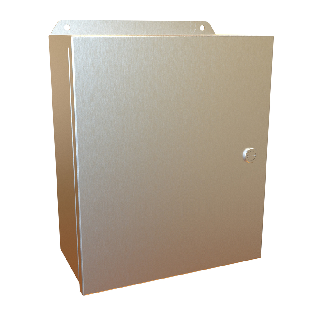 Product image for Hammond Manufacturing EJ12105SS 10 x 5 x 12 Inch NEMA 4X Brushed 304 Stainless Steel 1-Door Enclosure with Panel