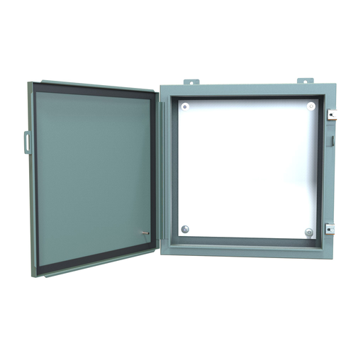Product image for Hammond Manufacturing 1418D6 20 x 6 x 20 Inch NEMA 12/13 Gray 14 Gauge Steel 1-Door Enclosure with Panel
