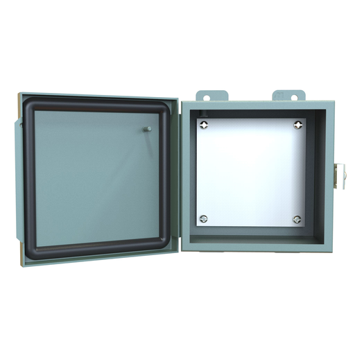 Product image for Hammond Manufacturing 1414PHE 6 x 4 x 6 Inch NEMA 12/13 Gray 16/14 Gauge Steel Enclosure with Panel