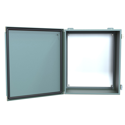 Product image for Hammond Manufacturing 1414PHM6 12 x 6 x 14 Inch NEMA 12/13 Gray 16/14 Gauge Steel Enclosure with Panel