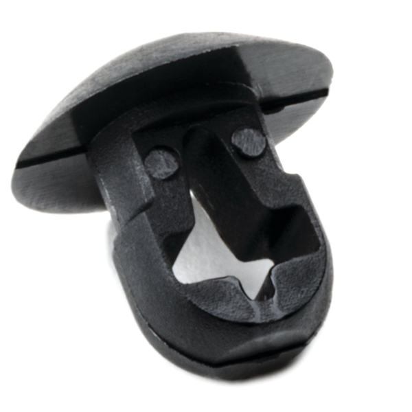 Product image for Hellermann Tyton PBM0C2 .26 x .40 Inch Size .25 Inch Mount Hole .122 Inch Panel Thickness Black Polyamide Push Button Mount