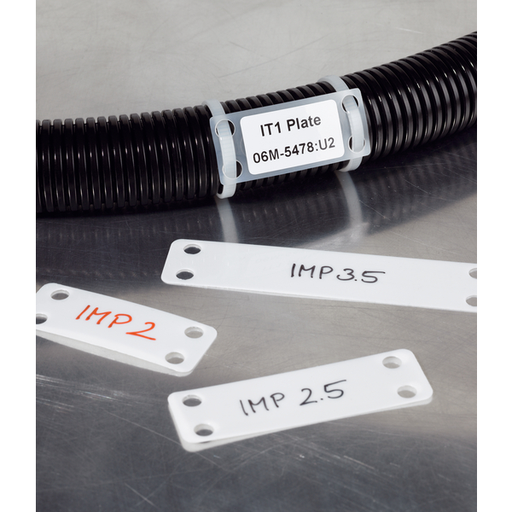 Identification Marker Plate, 1.5" x .75", Nylon, White, 100/pkg