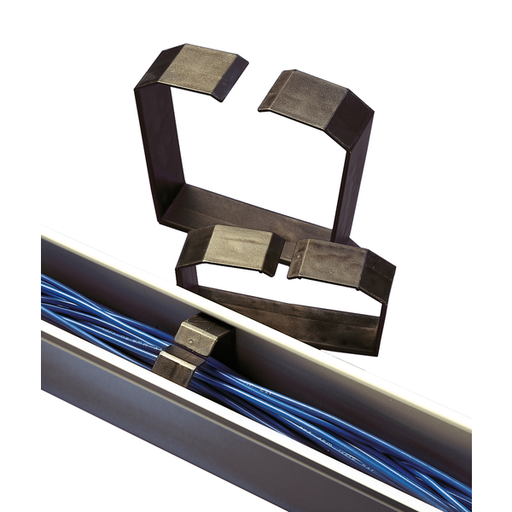 Wire Retainer, Solid Style for 4" x 4" Duct, Black, PVC, 10/pkg