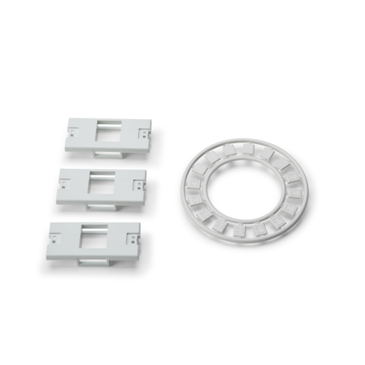 Modular Faceplate Single Insert With Icons, ABS, White, 3/pkg