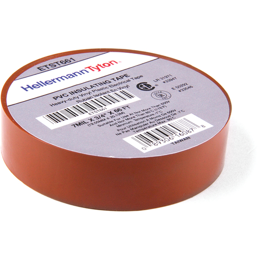 Electrical Tape, .75" x 66' Roll, 7.0 mil Thick, PVC, Orange, 10 rolls/pkg
