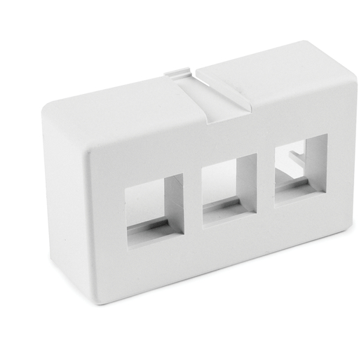 Modular Furniture Faceplate 3 Port, PVC, Office White, 1/pkg