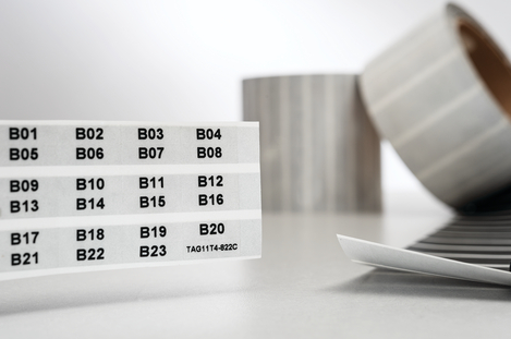 Thermal Transfer Labels, .65" x .2", 4 Across, Polyester, Clear, 5000/roll