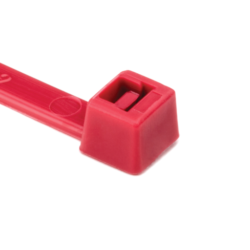UV Resistant Cable Tie, 8" Long, UL Rated, 50lb Tensile Strength, PA66UV, Red, 1000/pkg