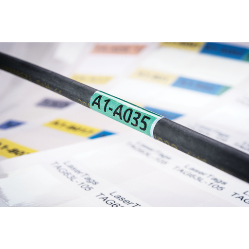 Laser Tag Label, Self-Laminating, 2.0" x .75" x 2.25", 16 Per Sheet, PET, White, 1000/pkg