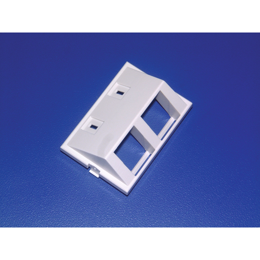 Modular Faceplate Angled Dual Insert With Icons, ABS, Office White, 2/pkg