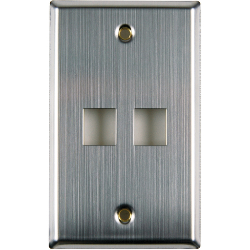 Flush Mount Faceplate 12 Port, Stainless Steel,1/pkg