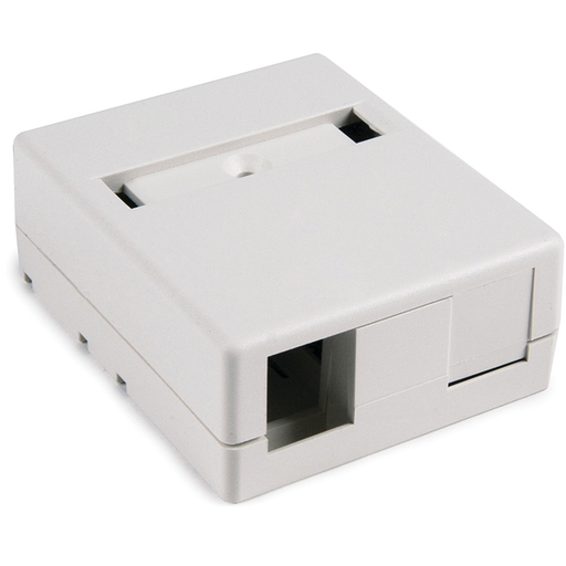 Surface Mount Box, Plenum Rated, 2-Port, 2.32" x 1.10" x 2.78", PVC, Office White, 1/pkg