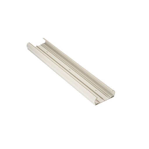 InfoStream Multi-Channel Raceway Base With Side Divider, 10 ft Long, PVC, Office White, 60ft/pkg