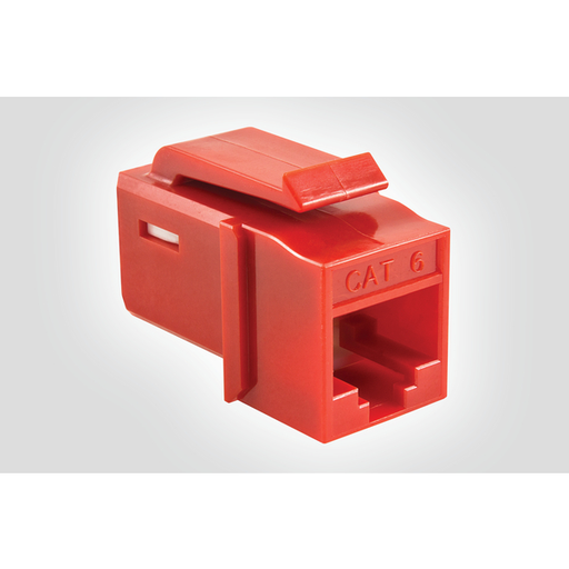 GST Category 6 UTP Modular Keystone Jack, Plenum Rated, Red, 1/bag