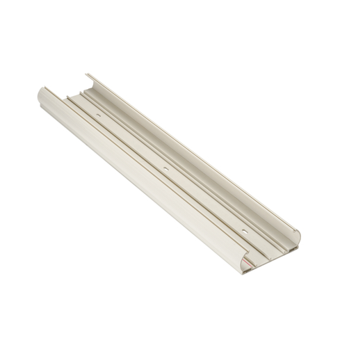 InfoStream Multi-Channel Raceway Base With Side Divider, 8 ft Long, PVC, Office White, 48 ft/pkg