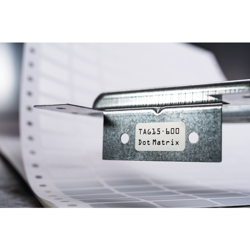 Dot Matrix Label, 1.0" x .50", 7 Across, Polyester, White, 5000/pkg