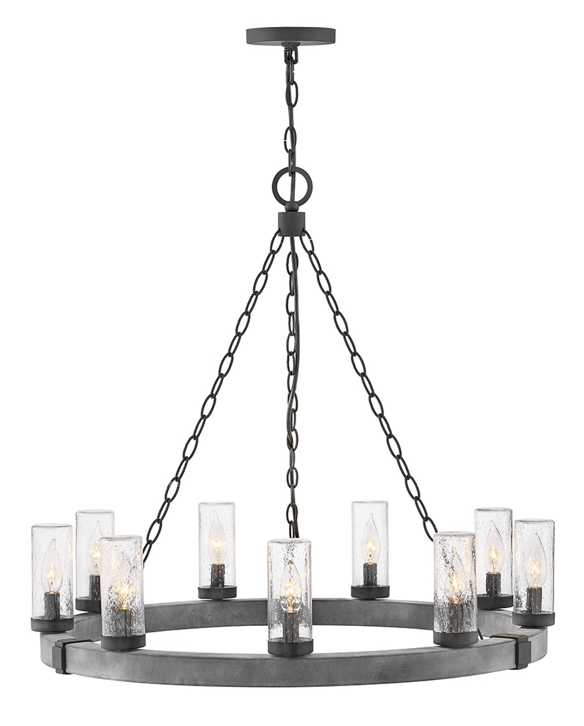 Product image for Sawyer 9 Light Chandelier - Aged Zinc
