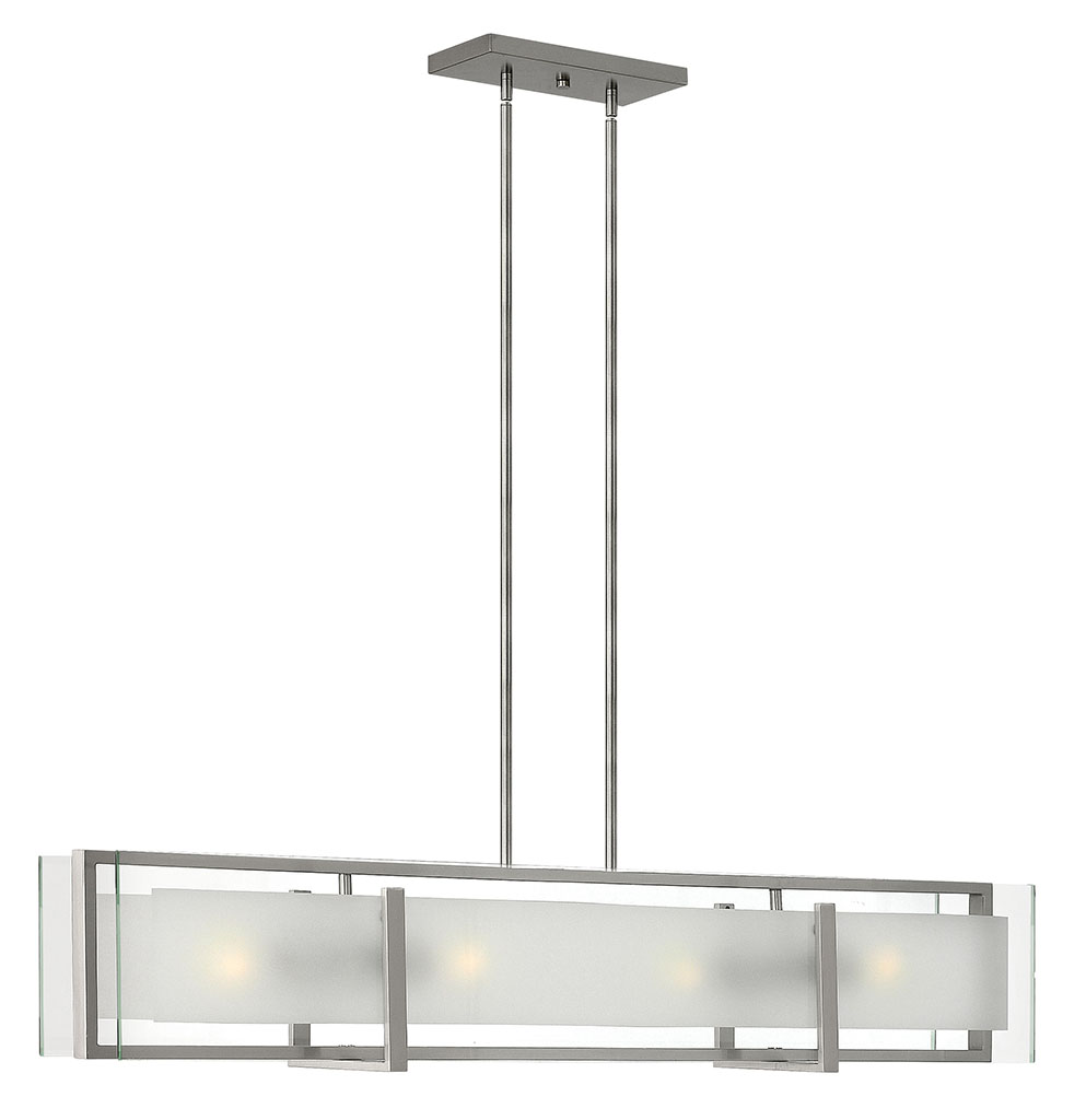 Product image for Latitude 4 Light Linear Chandelier - Brushed Nickel