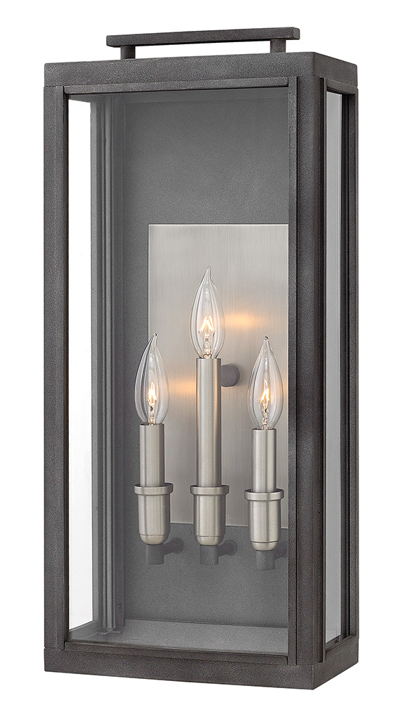 Product image for Sutcliffe 3 Light Large Wall Lantern - Aged Zinc
