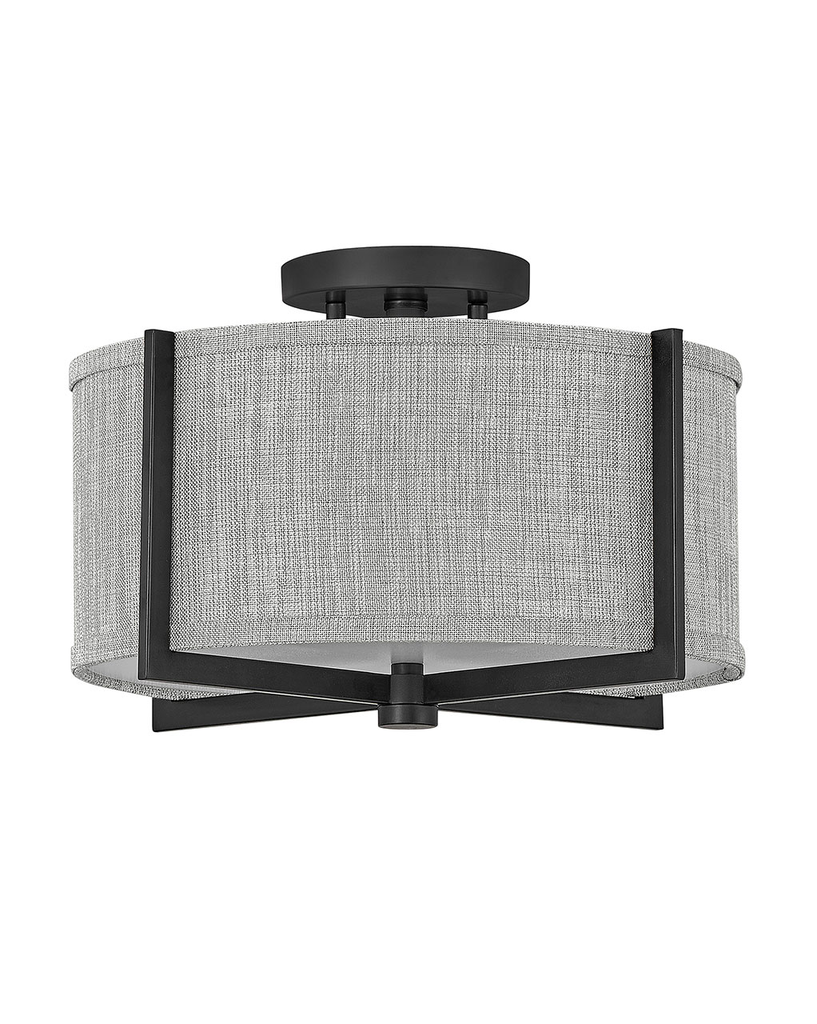 Product image for Axis 2 Light LED Semi-Flush Mount - Black w/ Heathered Gray Shade