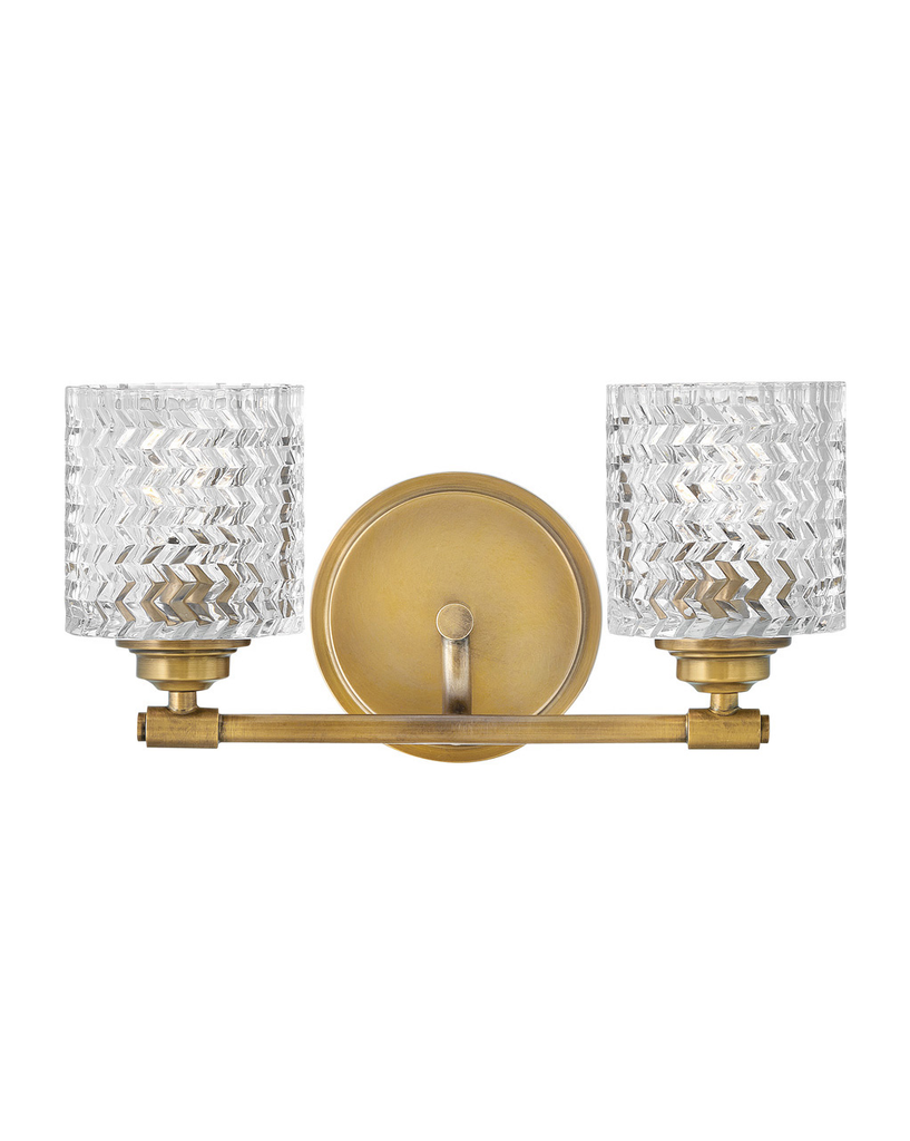 Product image for Elle 2 Light Vanity - Heritage Brass