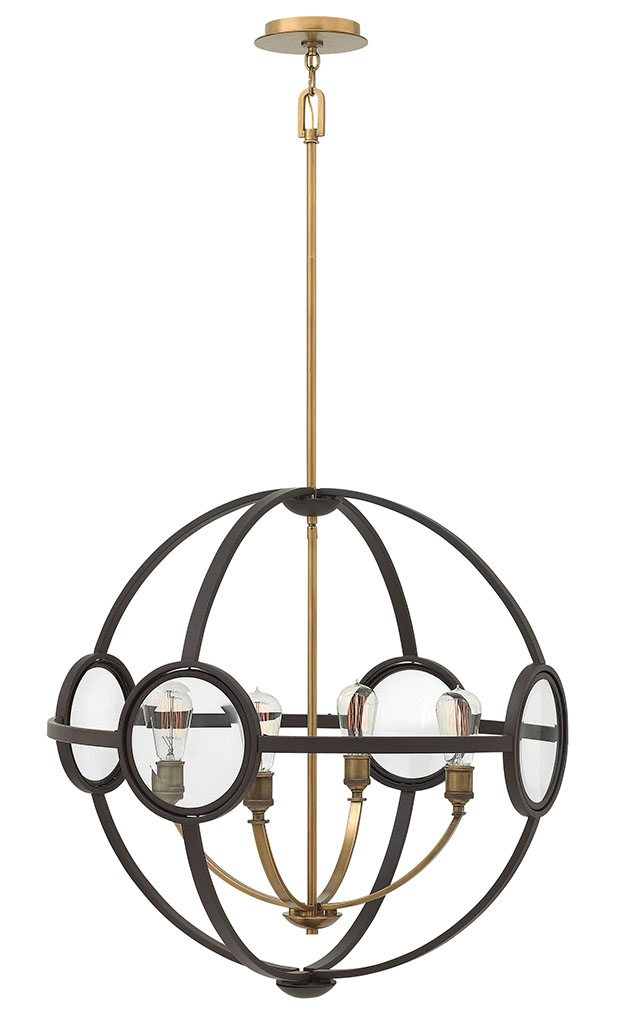 Product image for Fulham 4 Light Medium Orb Chandelier - Buckeye Bronze