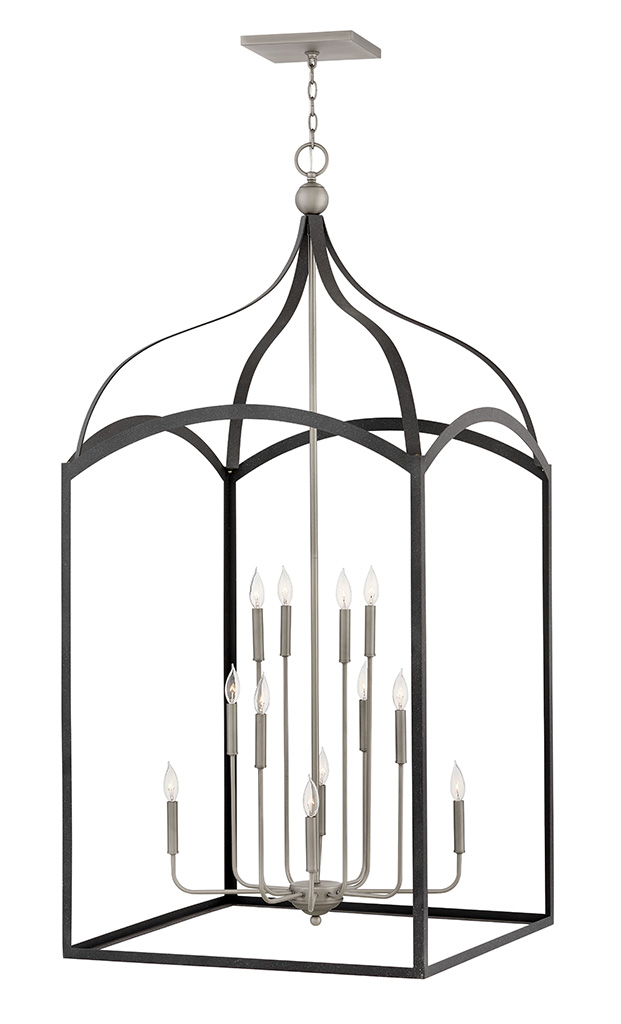 Product image for Clarendon 12 Light Extra Large Open Frame Pendant - Aged Zinc