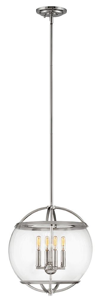 Product image for Calvin 4 Light Medium Orb Pendant - Polished Nickel