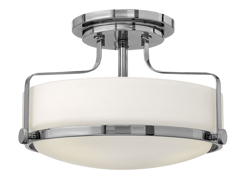 Product image for Harper 14" LED Semi-Flush Mount - Chrome w/ Etched Opal Glass