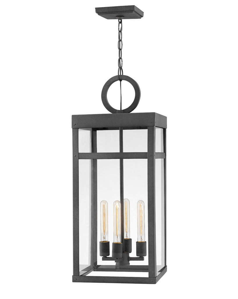 Product image for Porter 4 Light Large Hanging Lantern - Aged Zinc