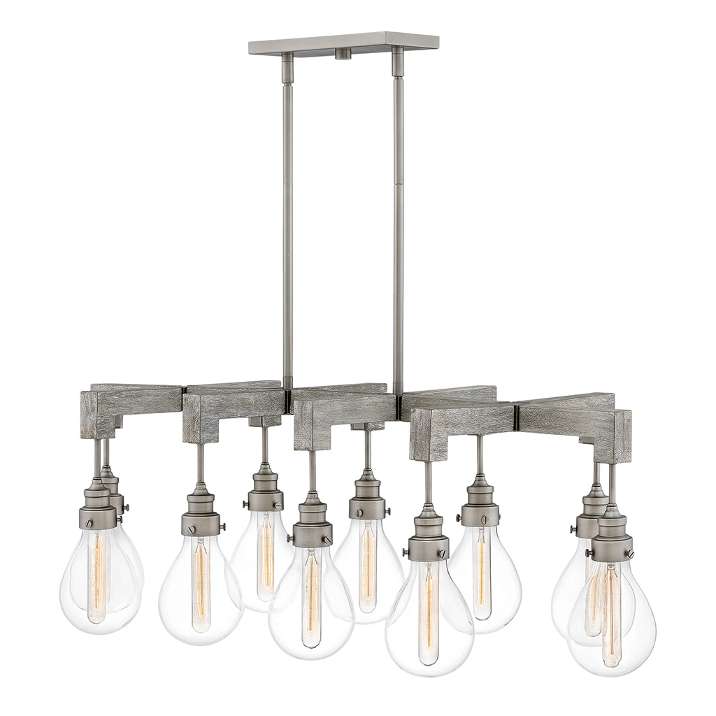 Product image for Denton 10 Light Linear Chandelier - Pewter