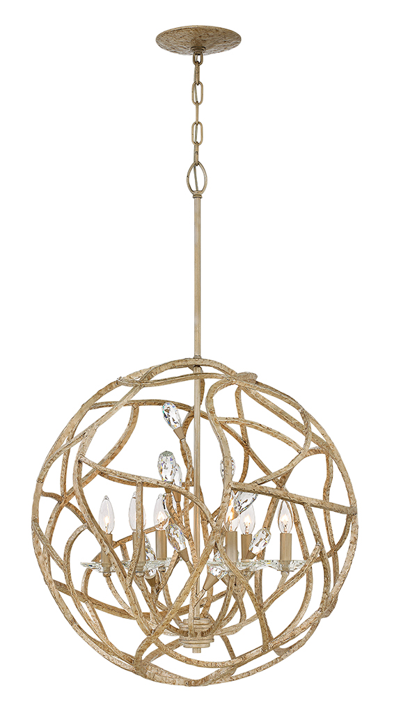 Product image for Eve 6 Light Large Orb Chandelier - Champagne Gold