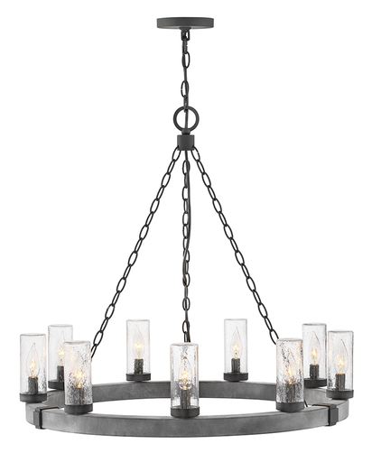 Product image for Sawyer 9 Light Chandelier - Aged Zinc