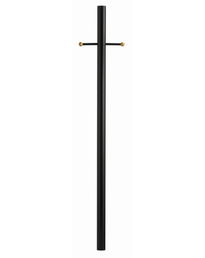Product image for 7' Direct Burial Post w/ Ladder Rest, Photo Cell, & Ground Outlet - Textured Black