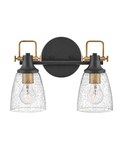Product image for HINK 51272BK SMALL TWO LIGHT VANITY BLACK