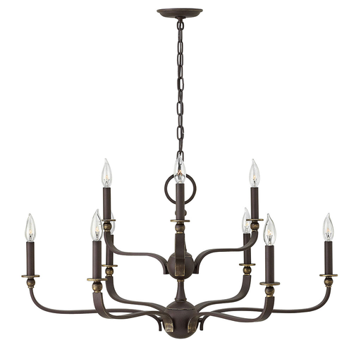 Product image for Rutherford 9 Light Large Chandelier - Oil Rubbed Bronze