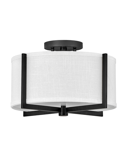 Product image for Axis 2 Light LED Semi-Flush Mount - Black w/ Off White Shade