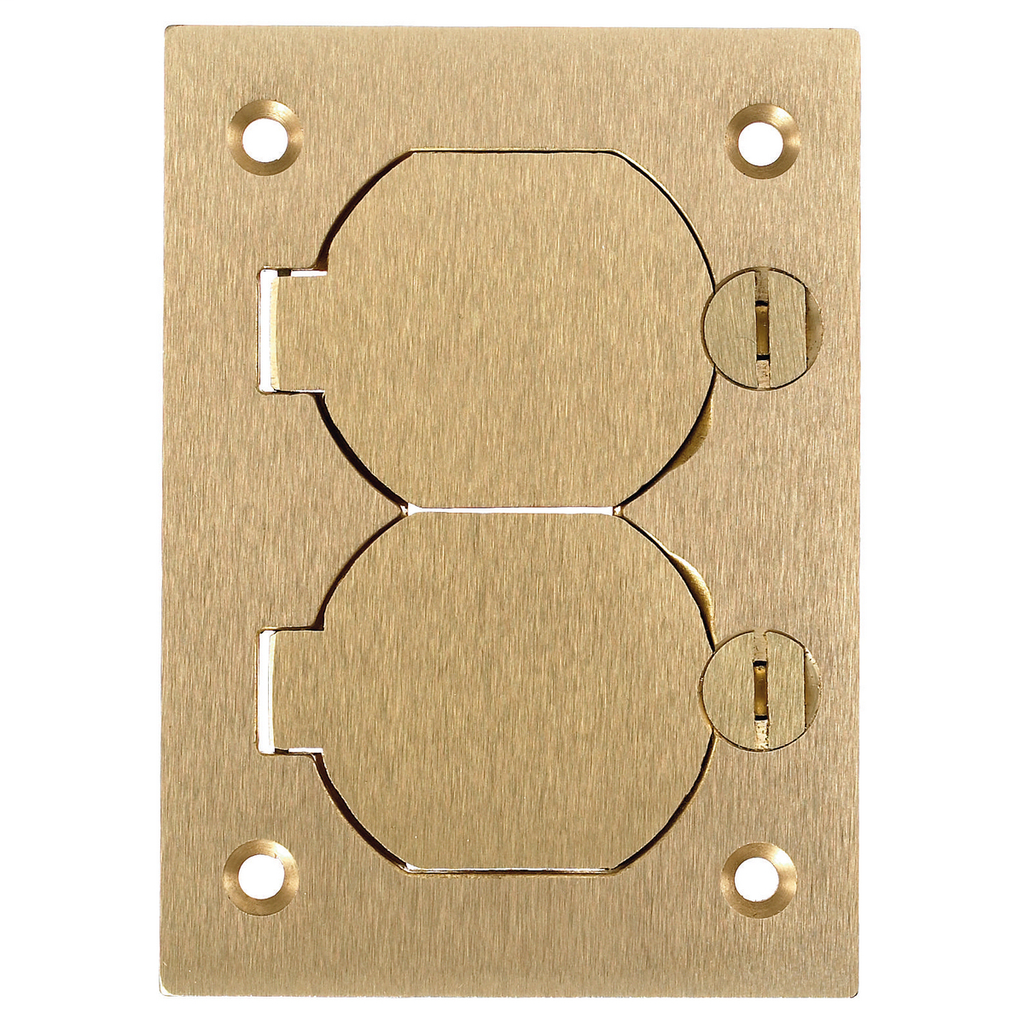 Hubbell Wiring Devices S3825 4.15 x 2.99 Inch Brass Duplex Flap Cover Hubbell Wiring Devices S3825 4.15 x 2.99 Inch Brass Duplex Flap Cover