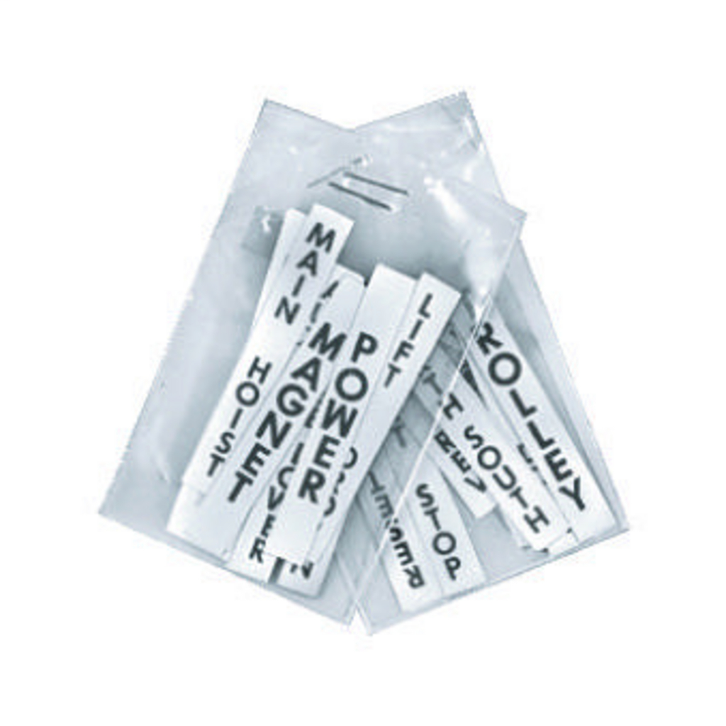 Switches and Lighting Controls, Industrial Grade, Pendant Controls, Push Button Station Accessories, Label Pack, Black