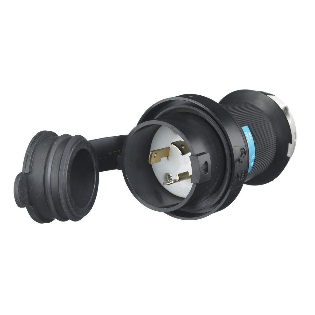 HUBBELL HBL2321SW 20AMP 250V 2P3W NEMAL6-20 TWIST LOCK PLUG W/ SAFETY SHROUD HUBBELL HBL2321SW 20AMP 250V 2P3W NEMAL6-20 TWIST LOCK PLUG W/ SAFETY SHROUD