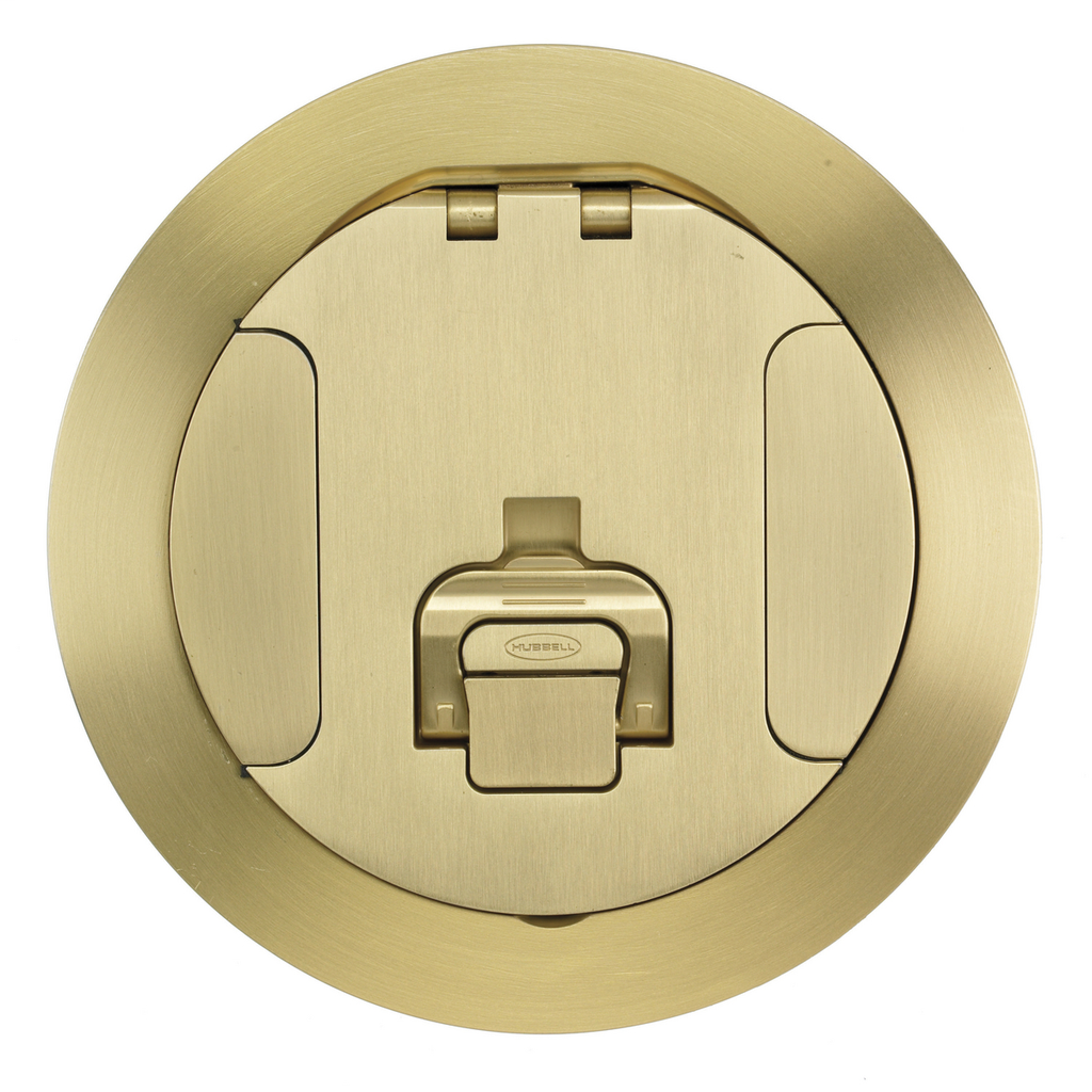Floor Boxes, CFB2G Series, Round Cover, 6" Diameter, Brass