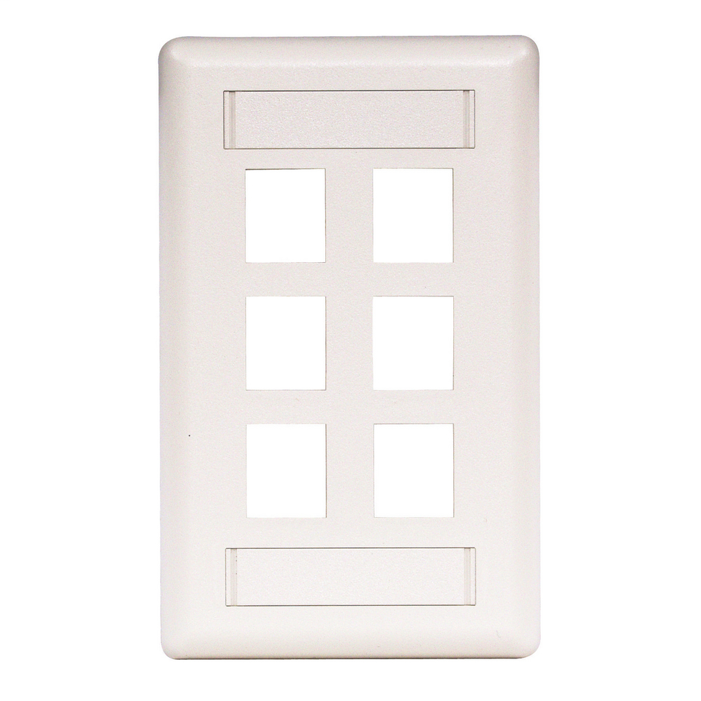 HUBBELL IFP16W 6 PORT FACE PLATE WHITE HUBBELL IFP16W 6 PORT FACE PLATE WHITE