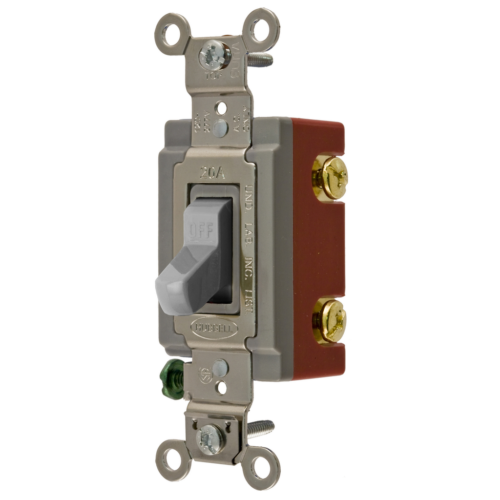 Hubbell Wiring Devices HBL1222GY 20 Amp 120/277 VAC 2-Pole Gray Toggle Switch Hubbell Wiring Devices HBL1222GY 20 Amp 120/277 VAC 2-Pole Gray Toggle Switch