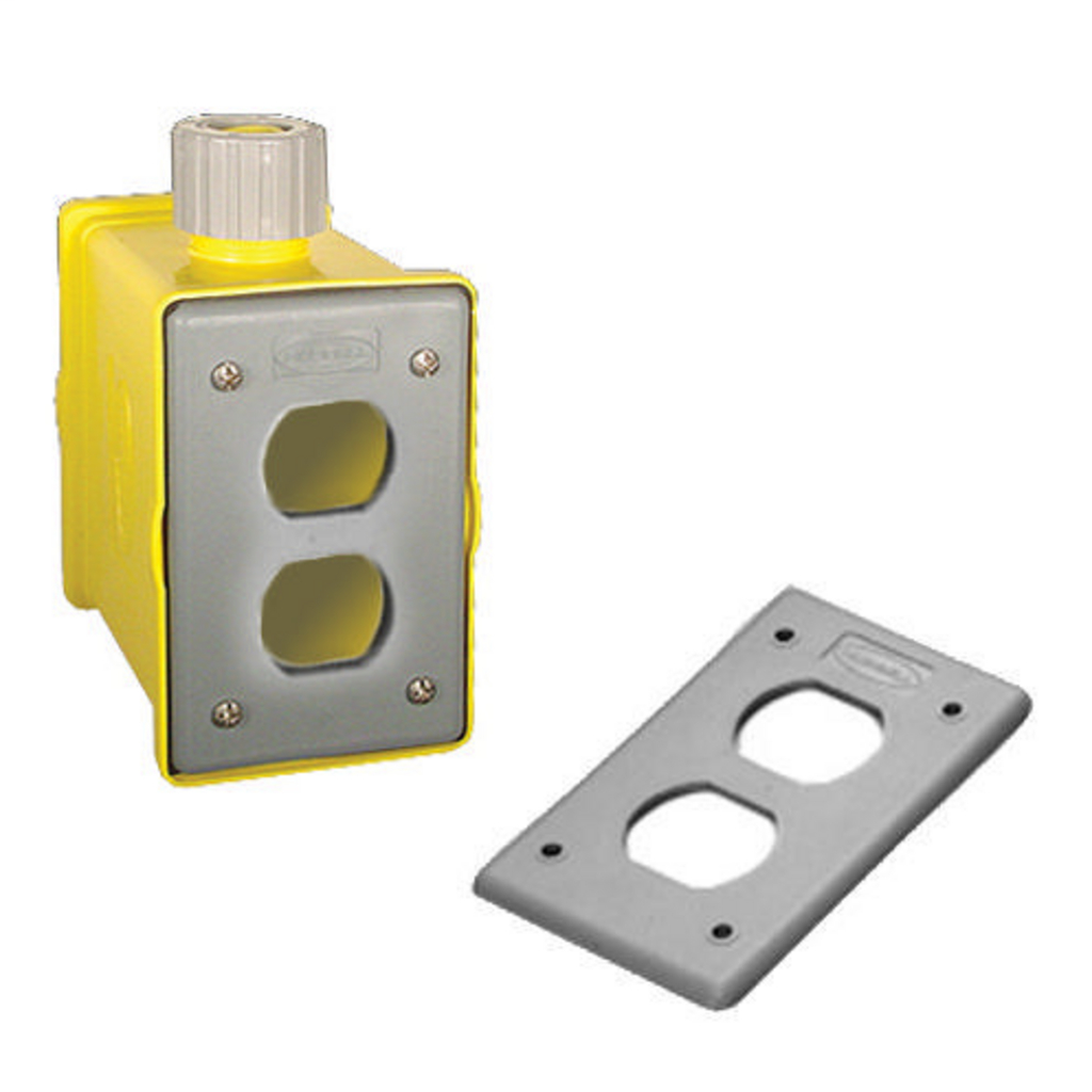 Hubbell Wiring Devices HBLPOB1D Yellow Heavy Duty Portable Outlet Box Hubbell Wiring Devices HBLPOB1D Yellow Heavy Duty Portable Outlet Box