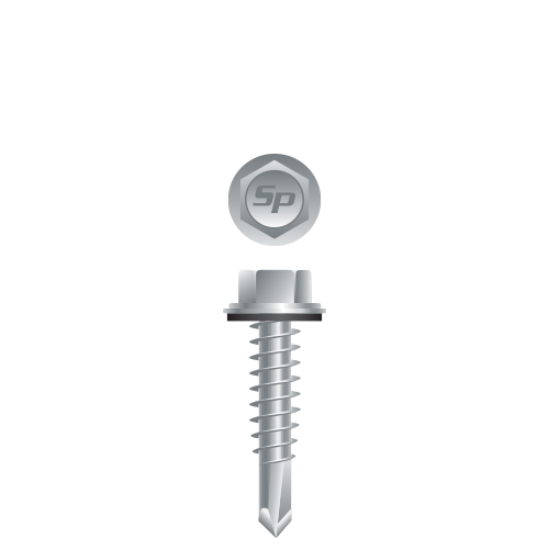 Hex Washer Head w/Washer 14-14 x 3/4, Strong-Shield