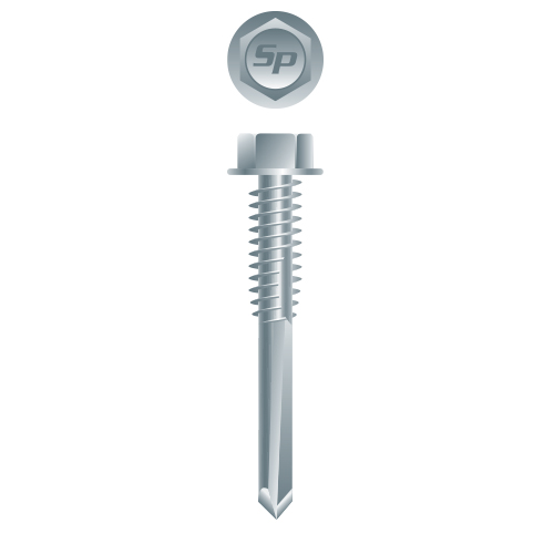 Hex Washer Head 12-24 x 1-1/2, Zinc